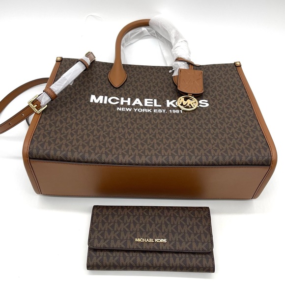 Michael Kors Mirella Medium EW Tote Bag & Trifold Wallet - Picture 5 of 11